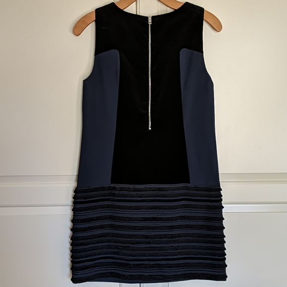 Rag & Bone "Gray" Ribbed-Skirt Party Dress dark navy size 2 - Picture 9 of 11